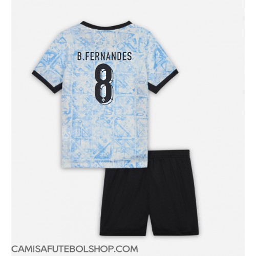 Camisa de time de futebol Portugal Bruno Fernandes #8 Replicas 2º Equipamento Infantil Europeu 2024 Manga Curta (+ Calças curtas)